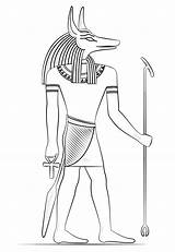 Anubis Egypt God Coloring Pages Kids Death sketch template