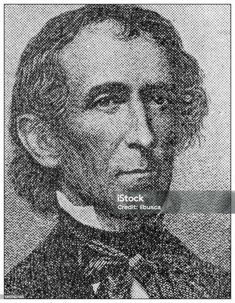 Potret Antik Orangorang Terkenal John Tyler Ilustrasi Stok Unduh