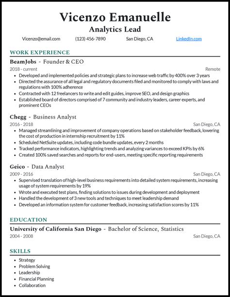 ceo resume examples guide created   jump recruiter