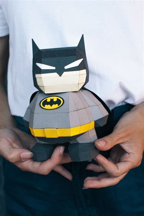 diy batman handmade doll papercraft figures  template etsy