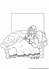 Coloring Armchair Girl Large Edupics sketch template