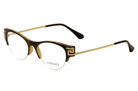 versace eyeglasses ve3226b 3226 b 108 havana gold half rim optical