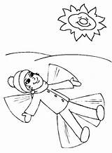 Coloring Snow Angel Pages Getcolorings Winter sketch template