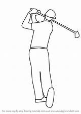 Draw Golf Drawing Player Step Golfer Drawings Tutorials Learn Paintingvalley Occupations Other Drawingtutorials101 sketch template