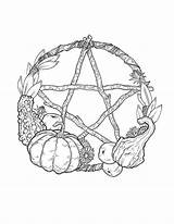 Pentagram Sabbat Samhain Pagan Wiccan Witches sketch template