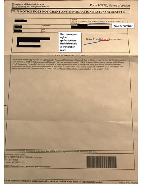 uscis defensive asylum application receipt notice resources