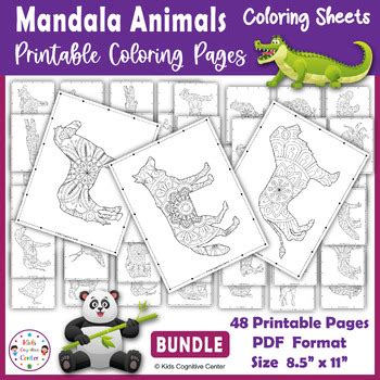 printable animals mandala coloring pages adults mandala coloring