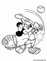 Coloring Mickey Baseball Pages Disney Printable sketch template