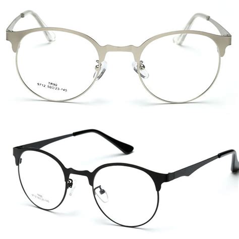 Retro Round Browline Eyeglasses Ultra Thin Frame Custom Made Optical