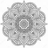 Mandalas Colorir Tatoo Mehndi Henna Coloridas Istockphoto Islam Artigo sketch template