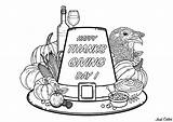 Thanksgiving Coloring Happy Pages Printable Adult Adults Dish Simple Good sketch template