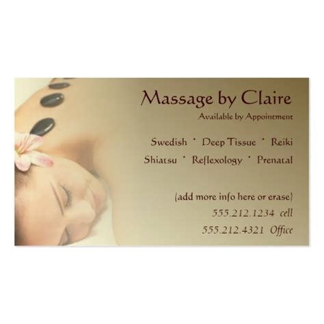 massage therapy business card zazzle