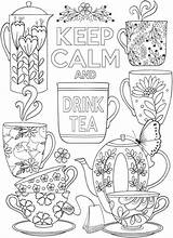 Coloring Tea Calm Drink Stamping Pages Adult Keep Craftgossip Colouring Sheets Dover Publications Printable Doverpublications Book Choose Board Adults Welcome sketch template