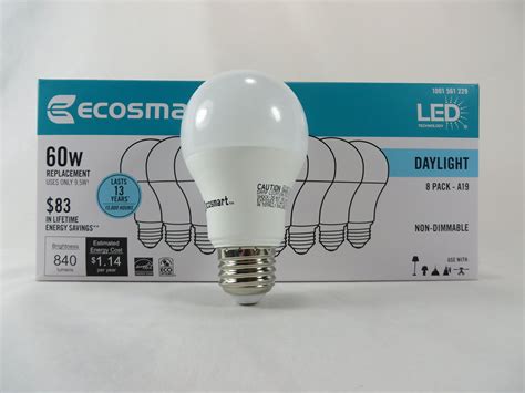 ecosmart  pack   watt equivalent daylight  led light bulb