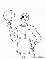 Baloncesto Jugadores Dibujar Colorir Jugador Jogador Balon Basquete Hellokids Bola Imprimir Girar Dedo Defensor sketch template