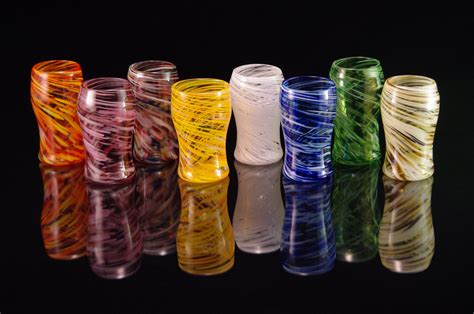 8 Piece Set Multi Colored Pint Glasses By Corey Silverman And Horace