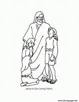 Jesus Coloring Children Pages Loves Little Printable Childrens Kids Following Color Friend Everyone Father Lds Drawing Child Colouring God Heavenly sketch template