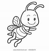 Coloring Small Bee Pages Book Stock Illustration Children Vector Color Cartoon Getcolorings Broom Print Getdrawings Printable Shutterstock sketch template