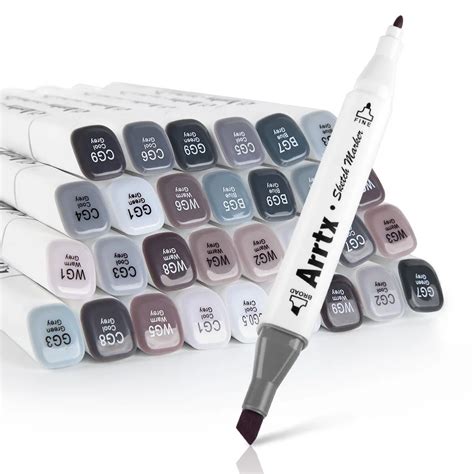 arrtx upgraded  color grayscale marker  alcohol based dual tip
