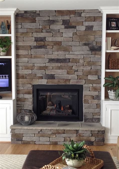 create  stacked stone fireplace    budget martha stewart