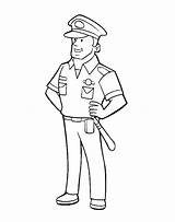 Coloring Policeman Pages Kids Officer Printable sketch template