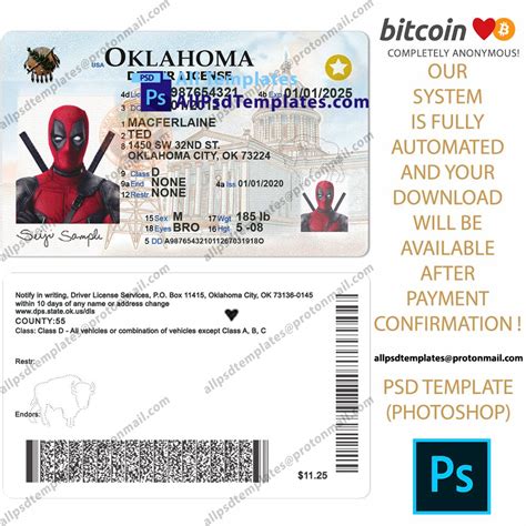 oklahoma driver license template psd templates templates psd
