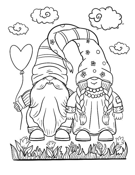 gnome coloring pages  printable coloring pages