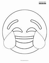 Coloring Crying Emoji Laugh Twitter Laughing Fun sketch template
