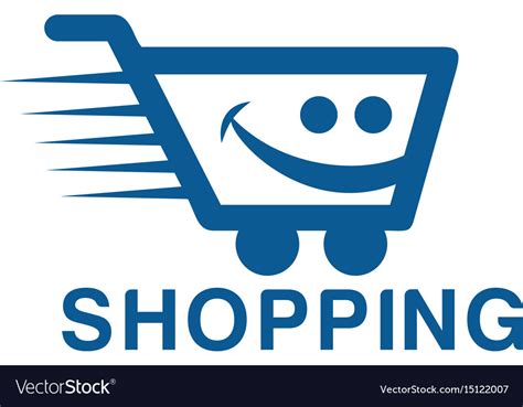 smiling shopping cart logo design royalty free vector image