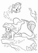 Arielle Meerjungfrau Fabius Schwimmen Ausmalbild Ausmalen Prinzessin Zeichentrickfilm Malvorlage sketch template