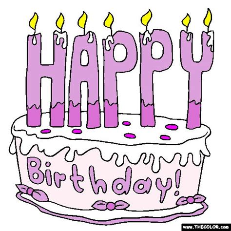 happy birthday cake   coloring page  coloring pages