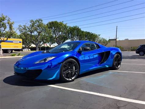 chrome blue  wrapped  protective film solutions  great mclaren cars car
