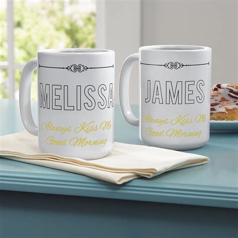 always kiss me good morning mug personalized bridal