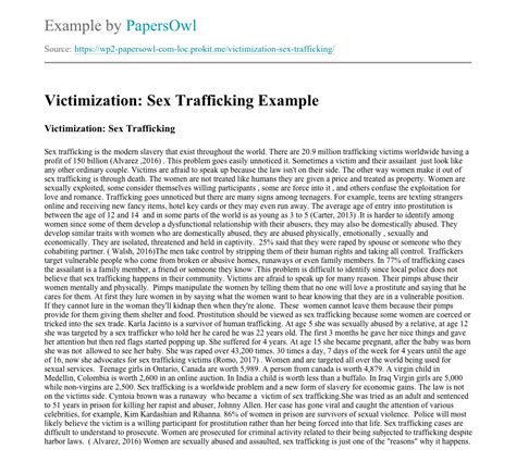 Victimization Sex Trafficking Free Essay Example