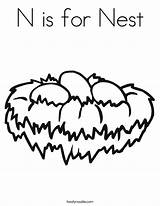Nest Coloring Letter Bird Sheet Book Pages Twistynoodle Color Nn Getcolorings Getdrawings Printable Popular sketch template