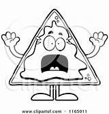 Nacho Clipart Scared Mascot Coloring Cartoon Cory Thoman Outlined Vector Pages Nachos Template sketch template