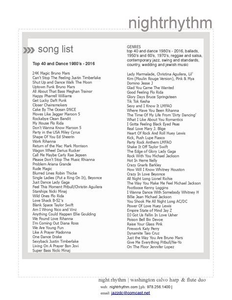 wedding song list template collection