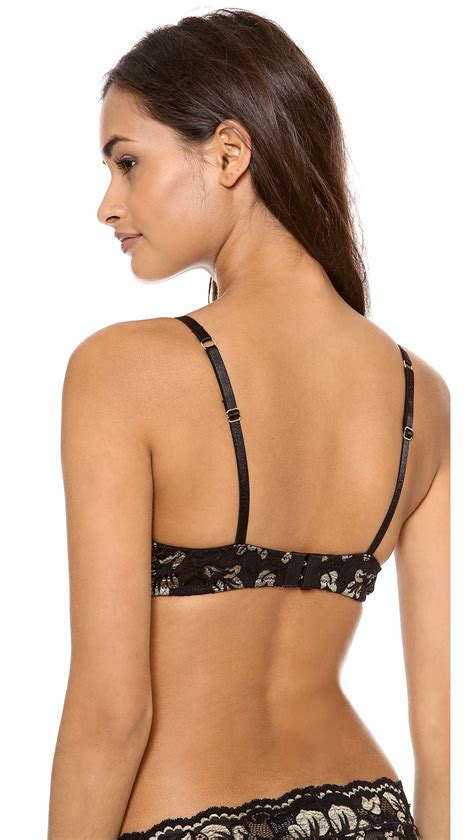 Jenna Leigh Auckland Soft Cup Demi Bra In Gold Black Gold
