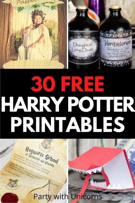 harry potter printables crafts party decor games