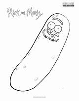 Pickle Rick Morty sketch template