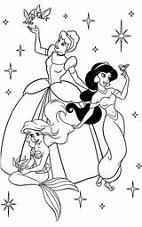 Ariel Princesses Colorare Walt Sirenetta sketch template