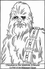 Chewbacca Coloring Chewie Wookiee Pages Star sketch template