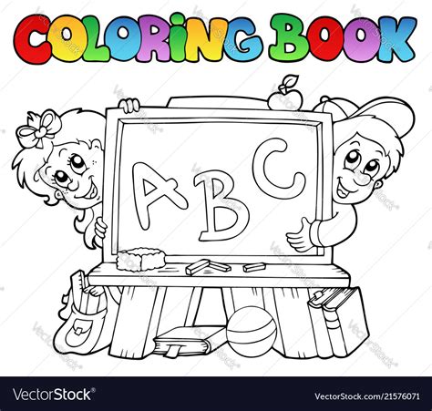coloring book  school images  royalty  vector image
