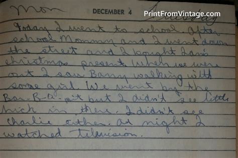 miss norma s diary december 4 1961 i saw barry walking with some