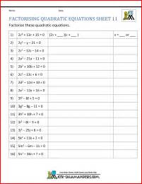 factoring quadratic equations