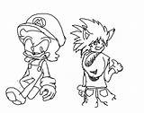 Sonic Mario Coloring Popular sketch template