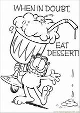 Garfield Coloring Dessert Pages Eat Printable Doubt When Cartoons Color Cheescake Hands Down Go Desserts Kids Getcoloringpages Popular Source Categories sketch template