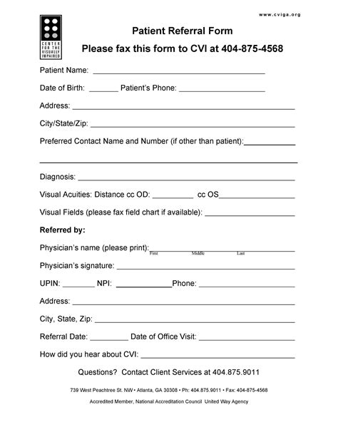 printable medical referral form template