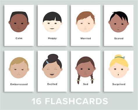 emotions flashcards printable feelings flash cards etsy uk