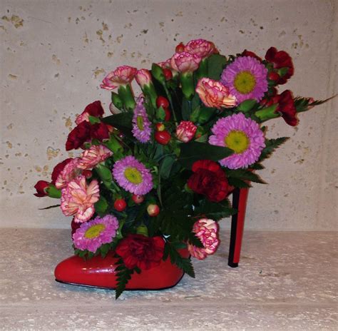 flowers  shoe floral arrangements  aroma flower design pinter